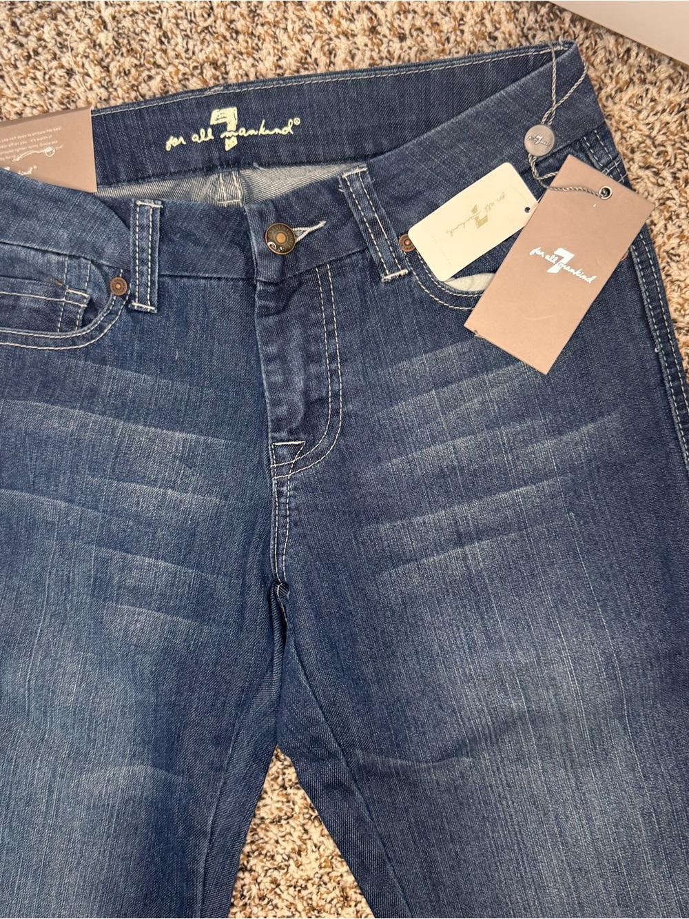 NWT 7 For All Mankind Standard Straight Leg Jeans Women 26 Dark Wash - Picture 8 of 8